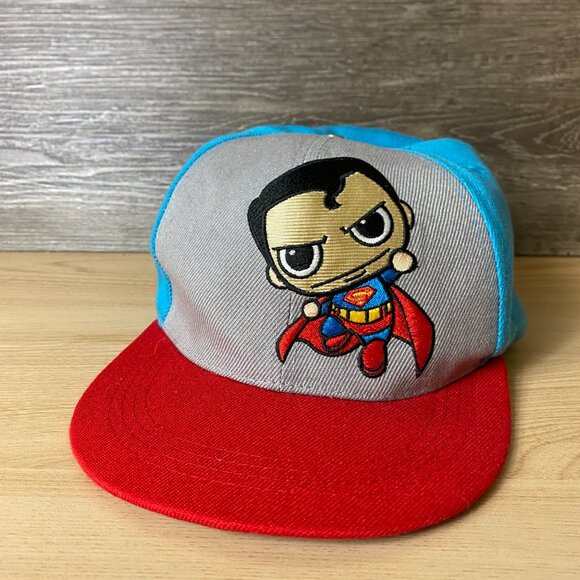 Six Flags Hat Cap Youth Snapback Gray Blue Superman Boys Adjustable - Picture 3 of 9
